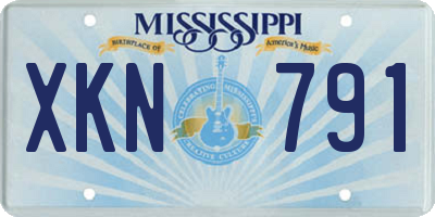 MS license plate XKN791