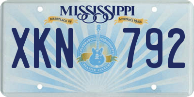 MS license plate XKN792