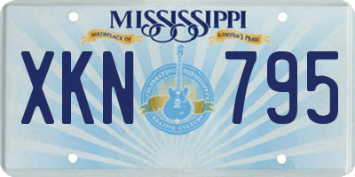MS license plate XKN795