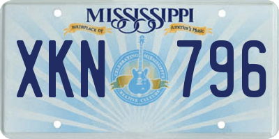 MS license plate XKN796