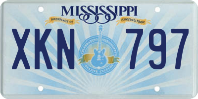 MS license plate XKN797