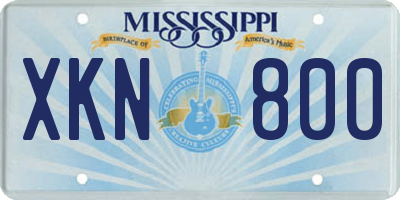 MS license plate XKN800