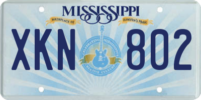 MS license plate XKN802