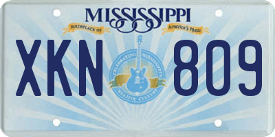 MS license plate XKN809