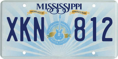 MS license plate XKN812