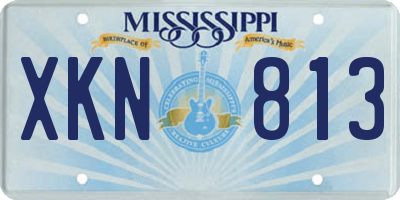MS license plate XKN813