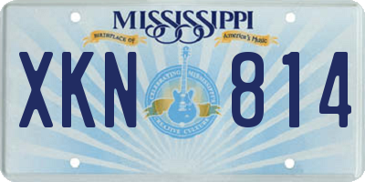 MS license plate XKN814
