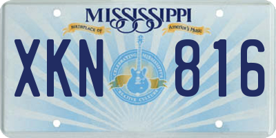 MS license plate XKN816
