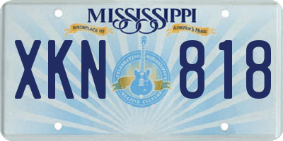 MS license plate XKN818