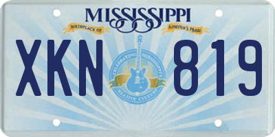 MS license plate XKN819