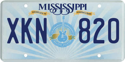 MS license plate XKN820