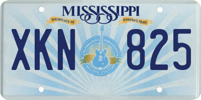 MS license plate XKN825