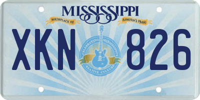 MS license plate XKN826