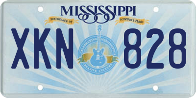 MS license plate XKN828