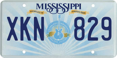 MS license plate XKN829