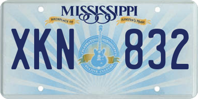 MS license plate XKN832