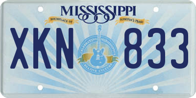 MS license plate XKN833