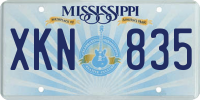 MS license plate XKN835