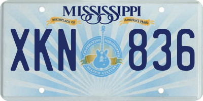 MS license plate XKN836
