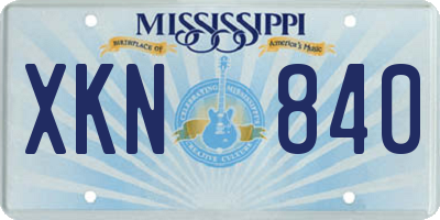 MS license plate XKN840