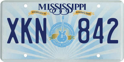 MS license plate XKN842