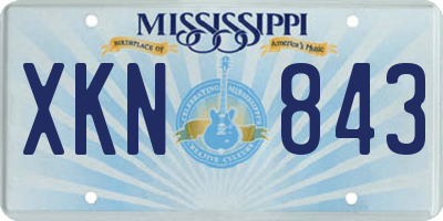 MS license plate XKN843