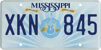 MS license plate XKN845
