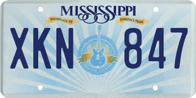 MS license plate XKN847