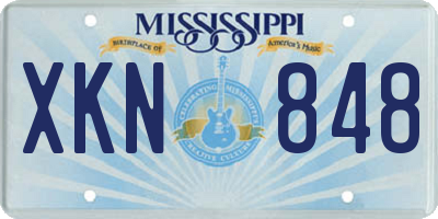 MS license plate XKN848