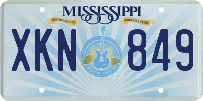 MS license plate XKN849