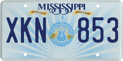 MS license plate XKN853