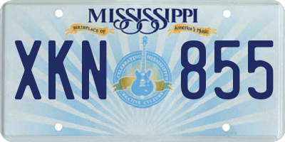 MS license plate XKN855