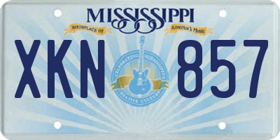 MS license plate XKN857