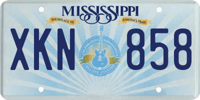 MS license plate XKN858