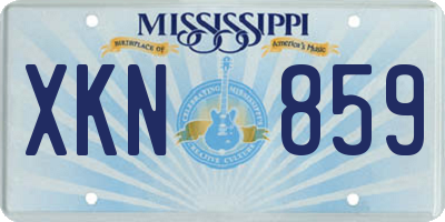 MS license plate XKN859