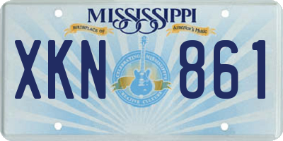 MS license plate XKN861