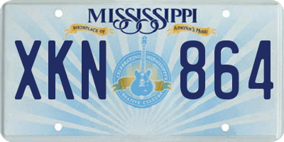 MS license plate XKN864