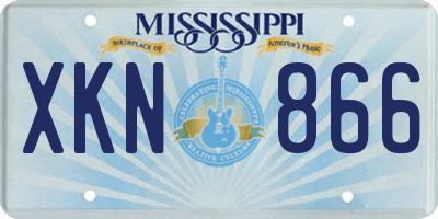 MS license plate XKN866