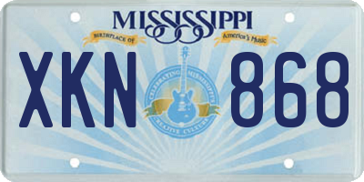 MS license plate XKN868