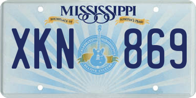 MS license plate XKN869