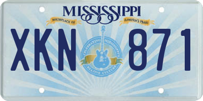 MS license plate XKN871