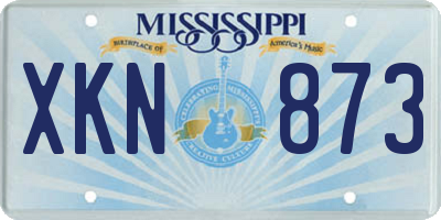 MS license plate XKN873
