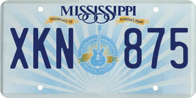 MS license plate XKN875