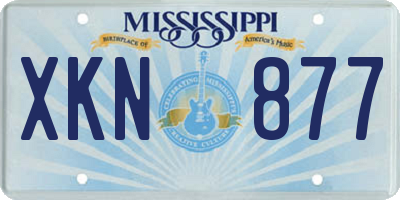 MS license plate XKN877
