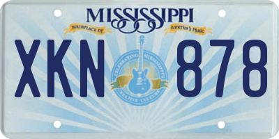 MS license plate XKN878