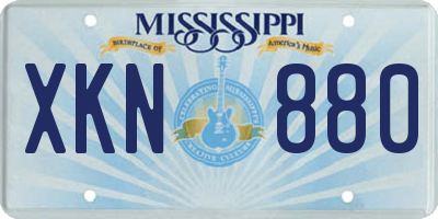 MS license plate XKN880