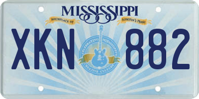 MS license plate XKN882
