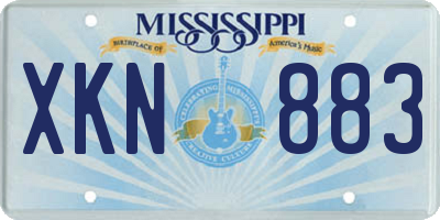 MS license plate XKN883
