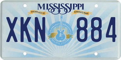 MS license plate XKN884
