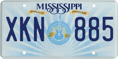 MS license plate XKN885